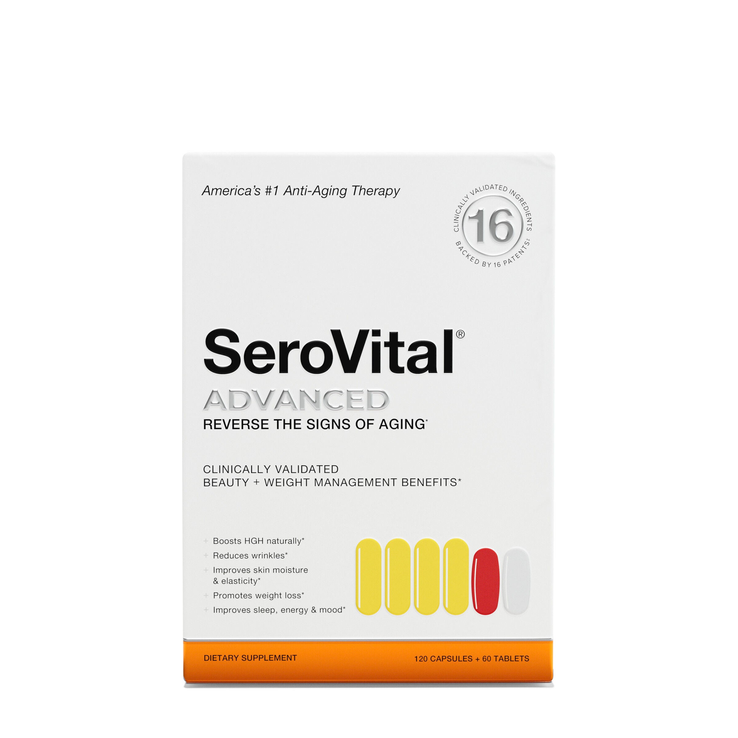 SeroVital ADVANCED Anti-Aging Therapy - 120 Capsules + 60 Tablets (90 Servings)  | GNC