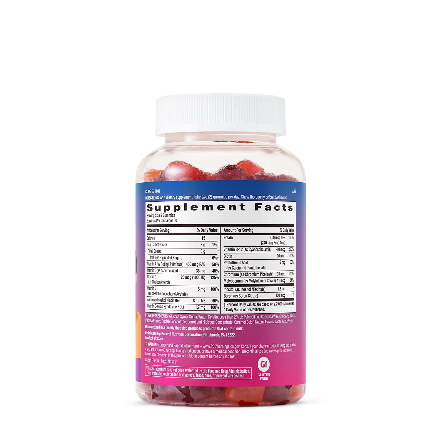 GNC Milestones Teen Gummy Multivitamin Vitamin Ingredients