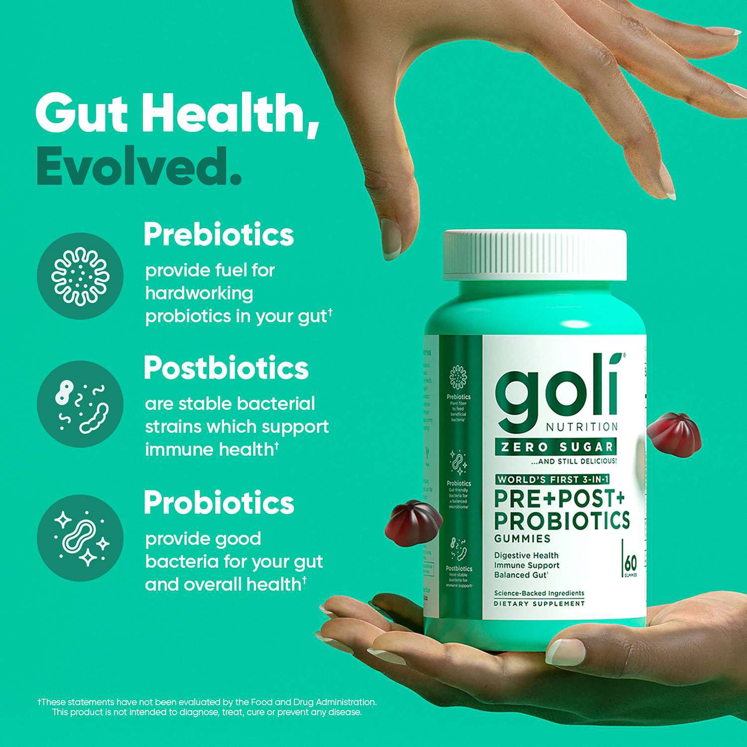 Pre+Post+ Probiotics Gummies - 60 Gummies (20 Servings)