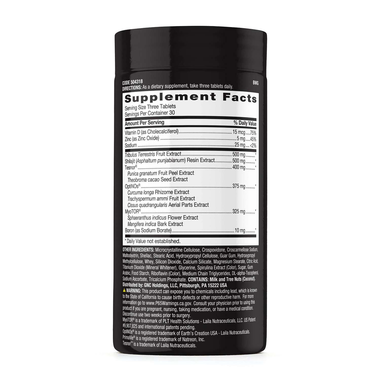 DTF Dynamic Testosterone Formula - 90 Tablets (30 Servings)  | GNC