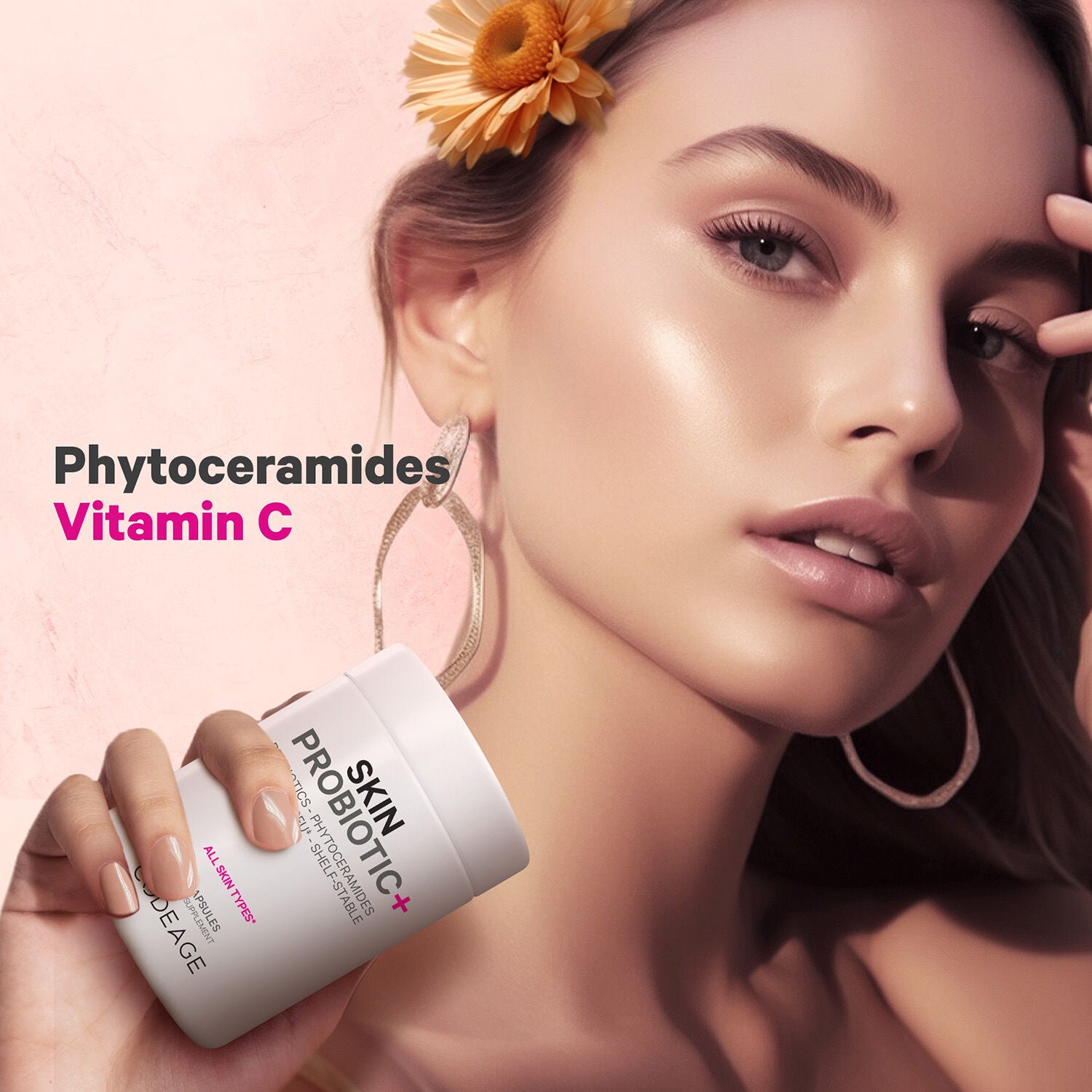 Beauty Skin Probiotic 50 Billion CFU &amp; Prebiotics Vegan Supplement - 60 Capsules (30 Servings)  | GNC