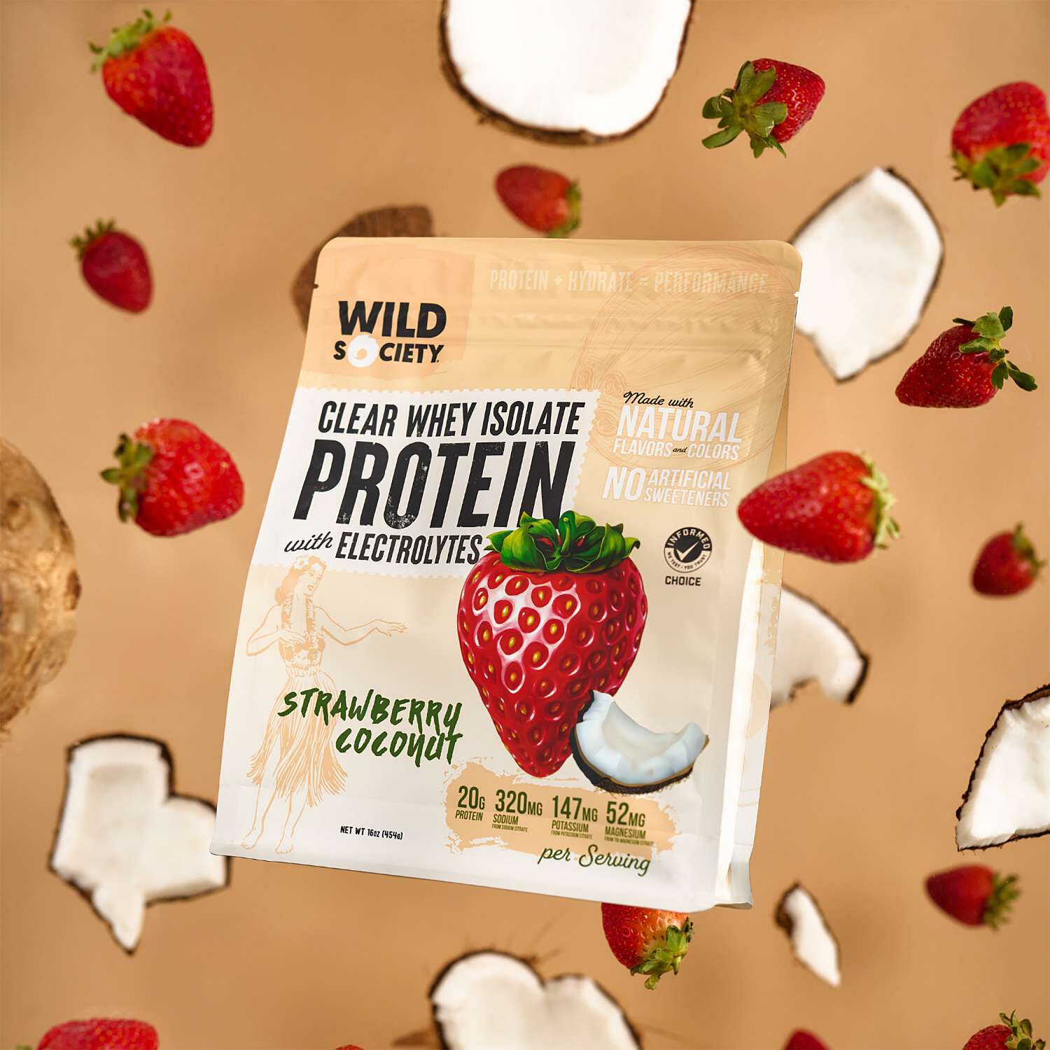 Clear Whey Isolate Protein with Electrolytes - Strawberry Coconut (16 Servings)  | GNC