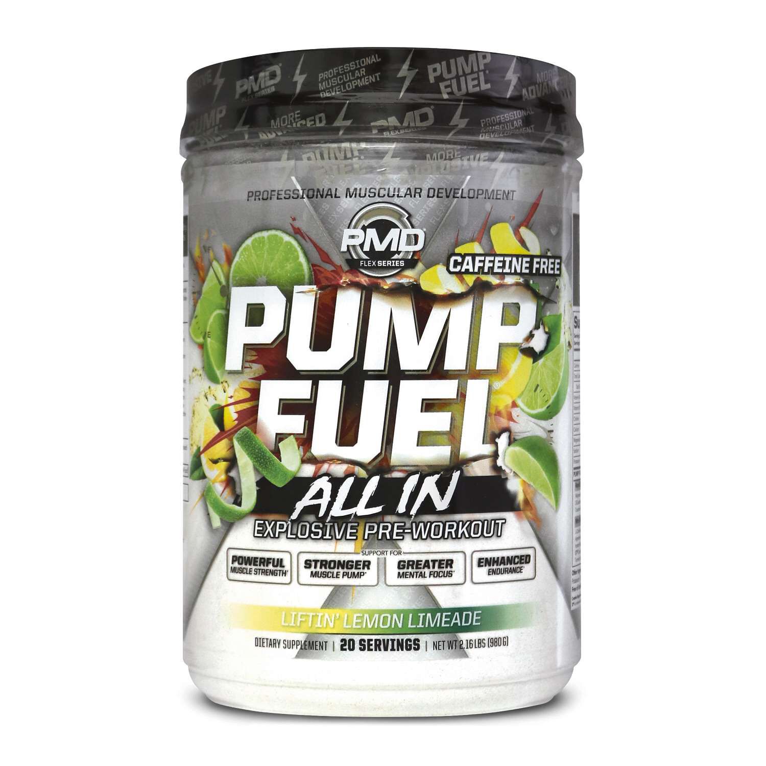 Pump Fuel All In Caffeine Free - Liftin' Lemon Limeade - 20 Servings Liftin' Lemon Limeade | GNC