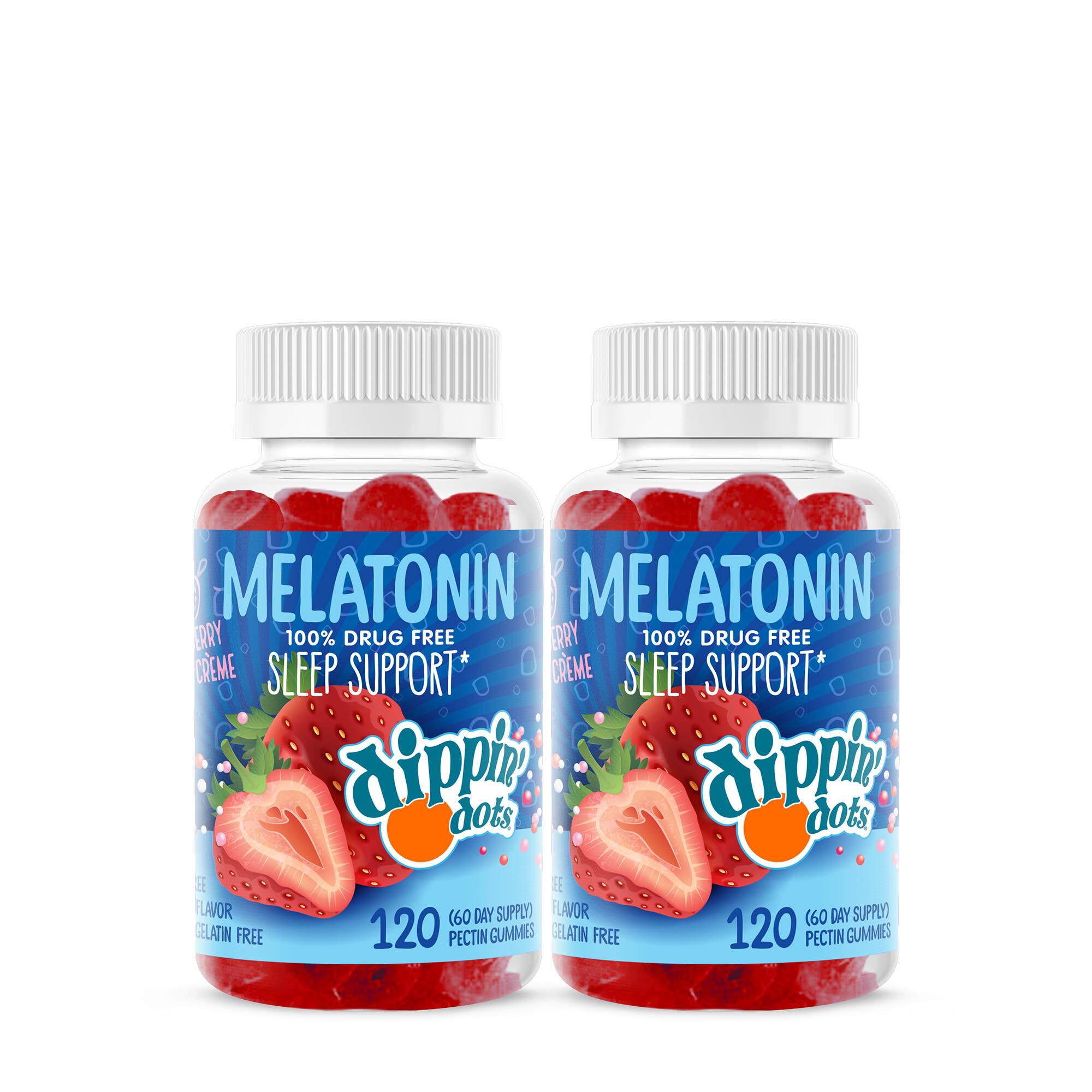 Melatonin Gummies - Dippin' Dots&reg; Strawberry Cr&egrave;me - Twin Pack (60 Servings Each)  | GNC