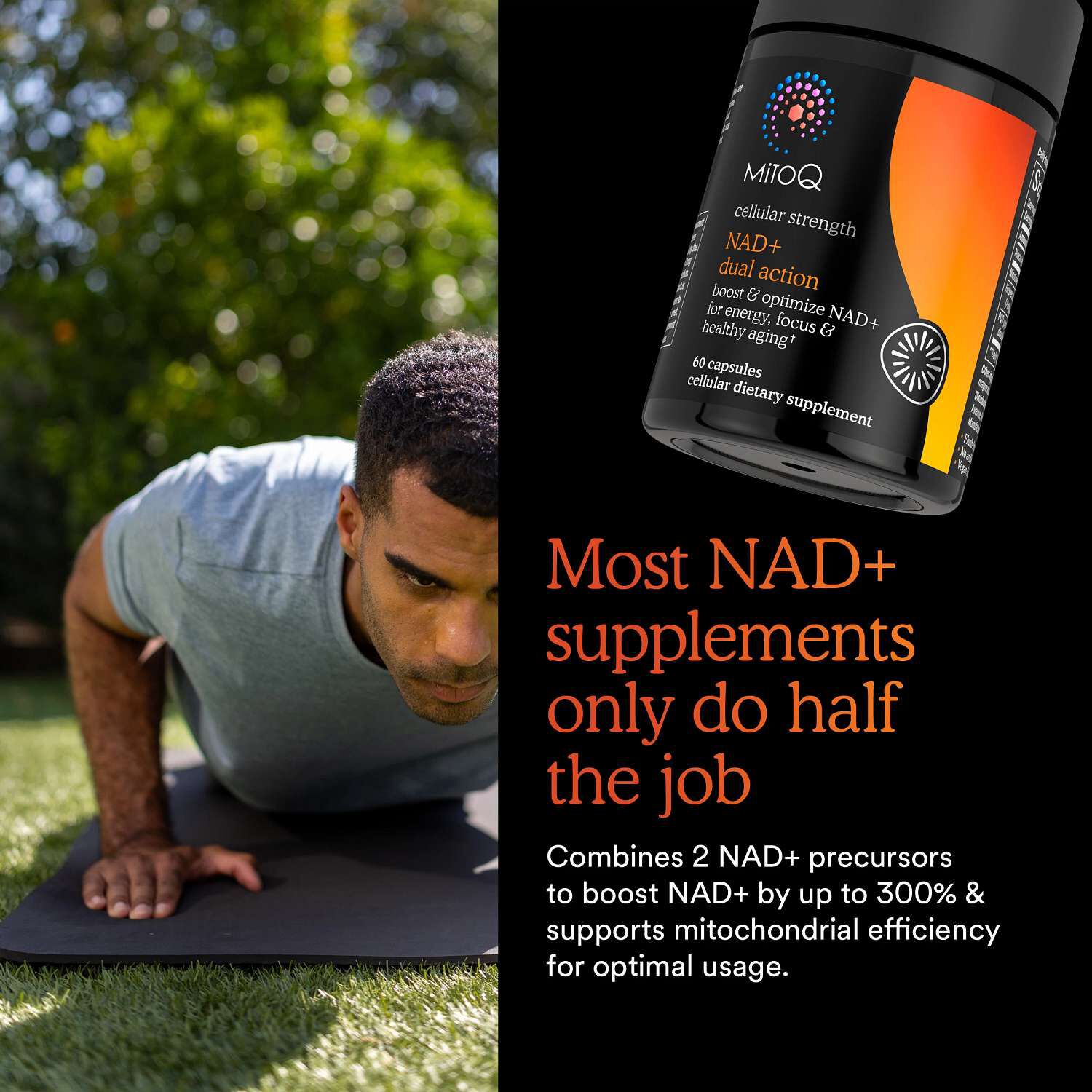 MitoQ NAD+ Dual Action - 60 Capsules (30 Servings)  | GNC