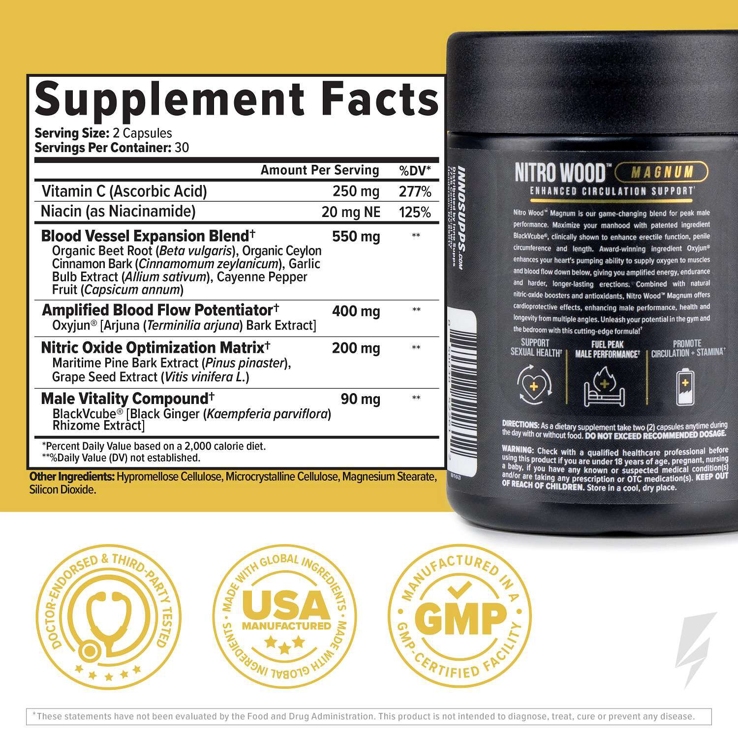 Nitro Wood&trade; Magnum - 60 Capsules (30 Servings)  | GNC