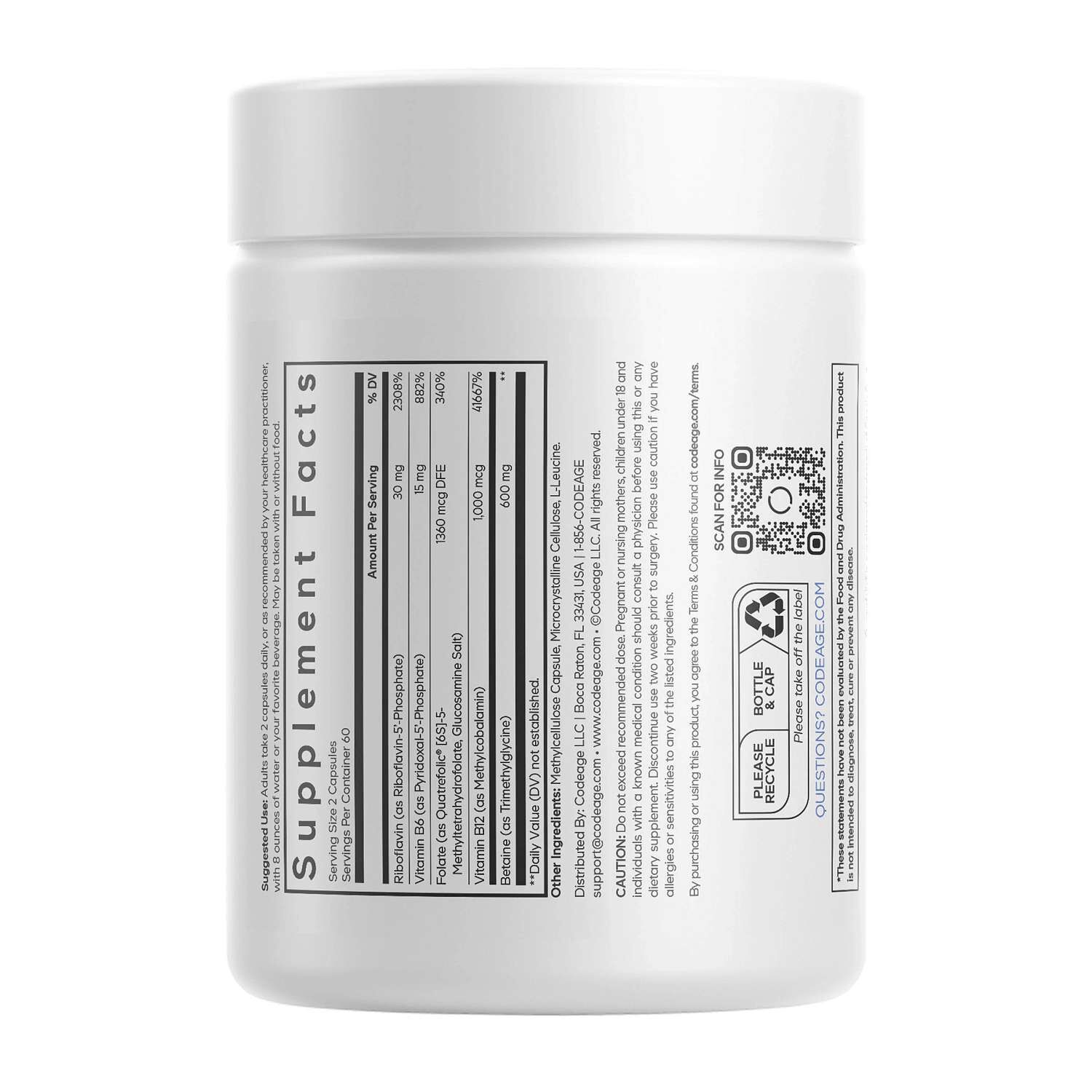 Methylfolate B Complex - 120 Capsules (60 Servings)