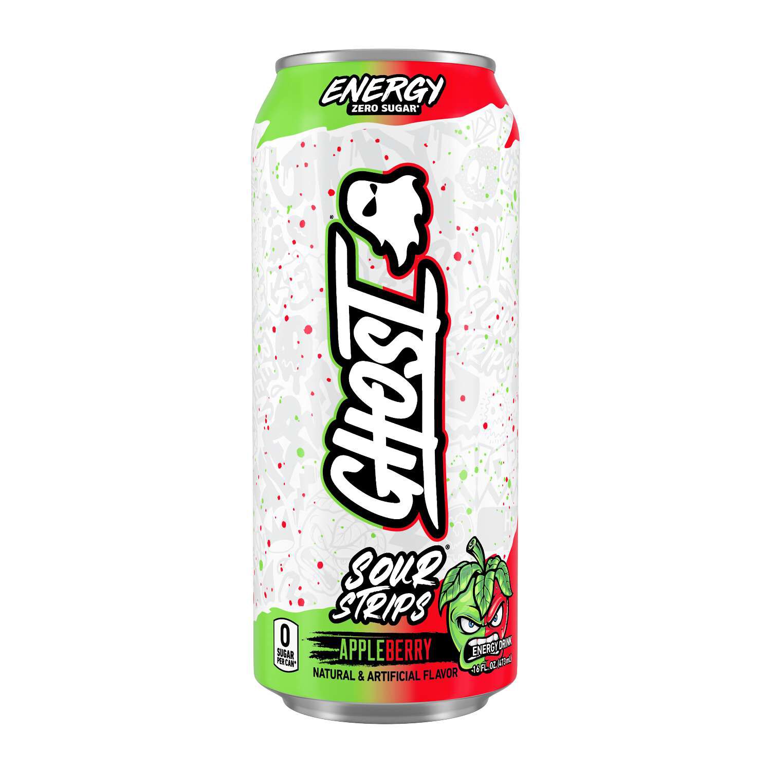 Energy Drink - Sour Strips Appleberry - 16oz. (12 Cans)