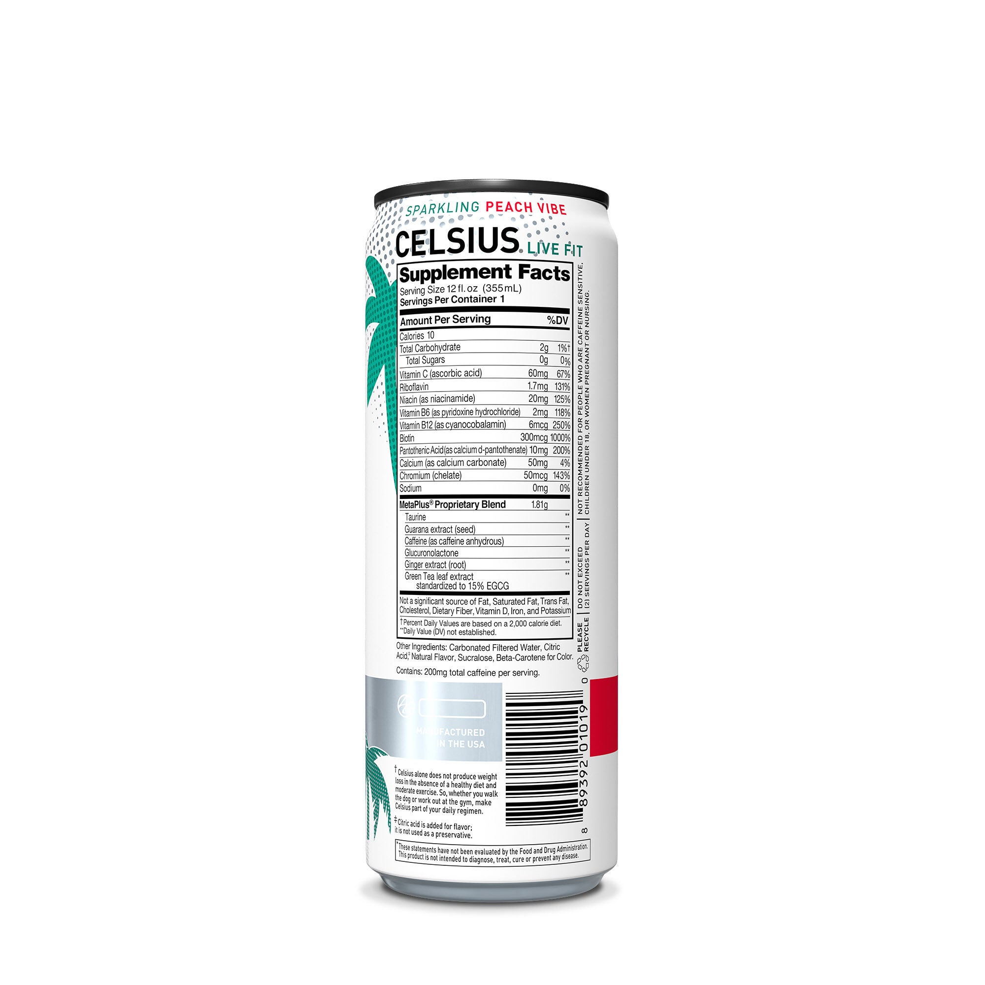 Sparkling Energy Drink - Peach Vibe - 12oz. &#40;12 Cans&#41; Peach Vibe | GNC