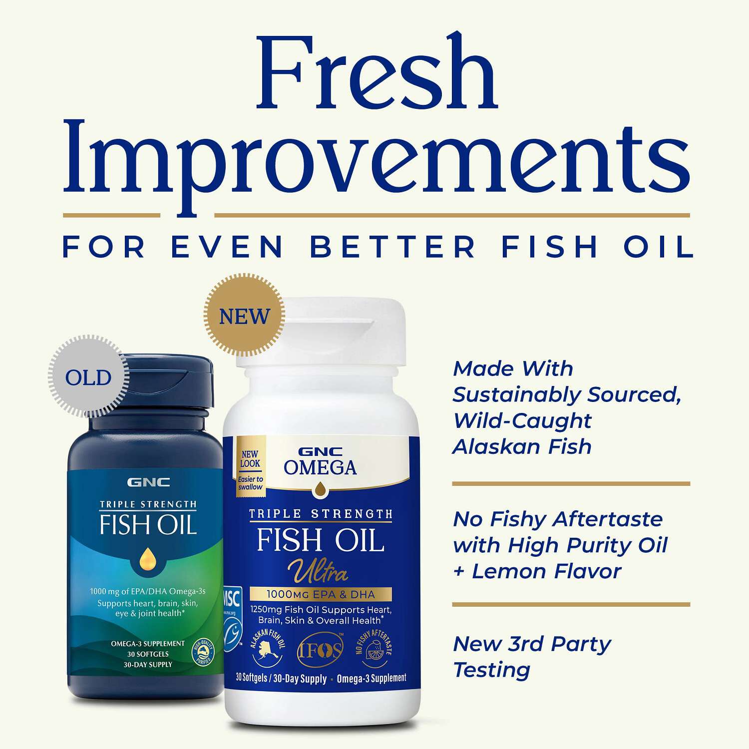 Triple Strength Fish Oil Ultra 100mg - 30 Softgels (30 Servings)  | GNC