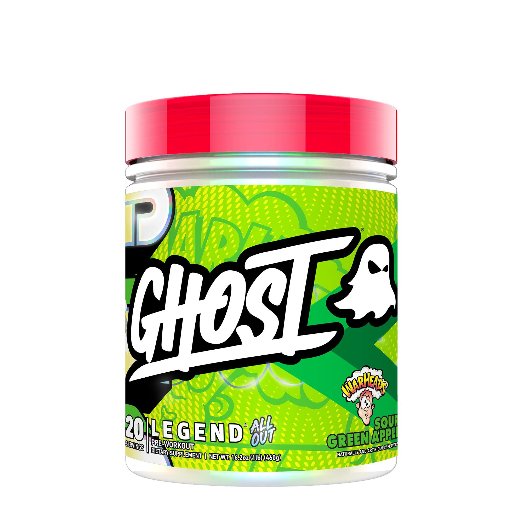 LEGEND ALL OUT Pre Workout Warheads Sour Green Apple 16.2 oz