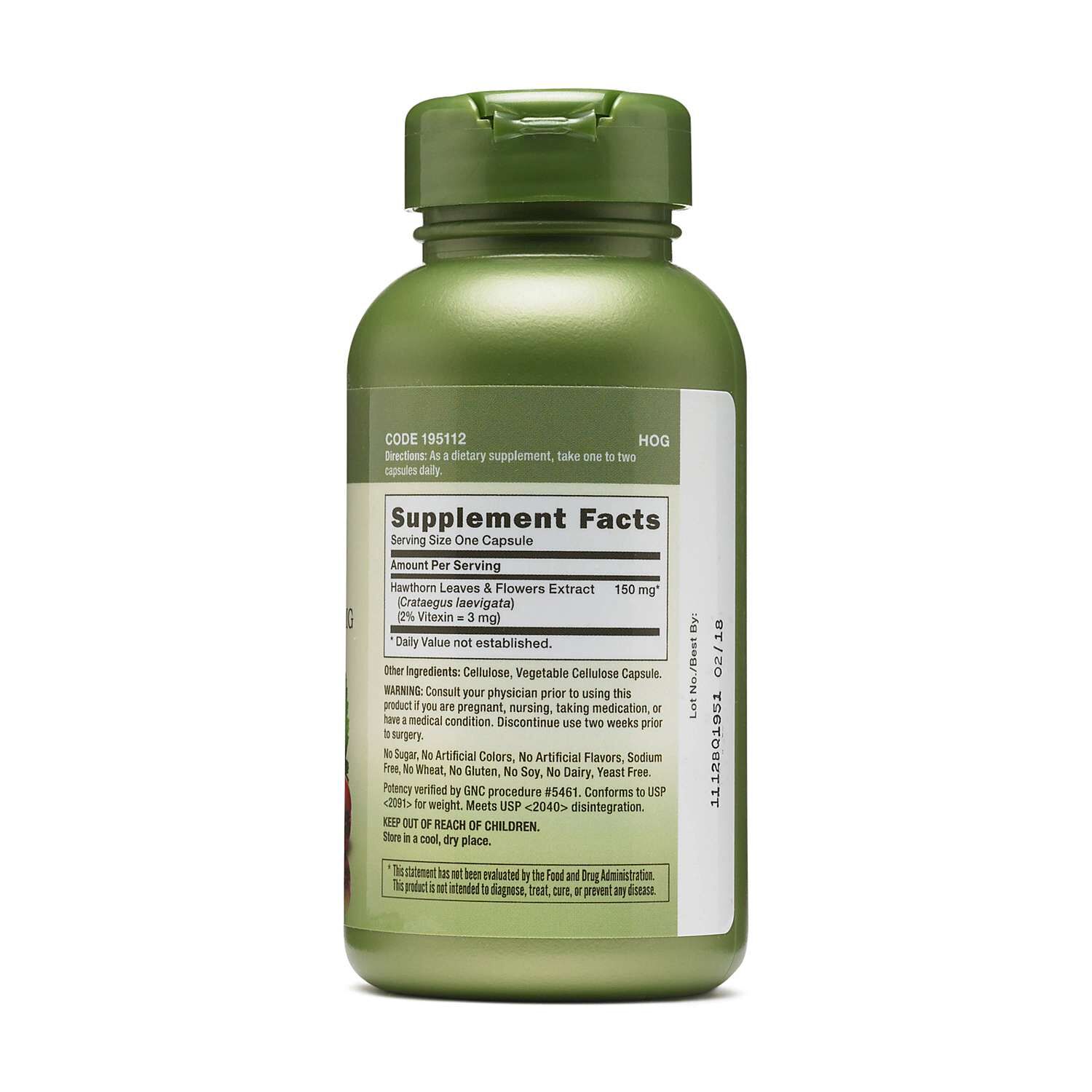 Hawthorn Extract 150mg - 100 Capsules (100 Servings)  | GNC