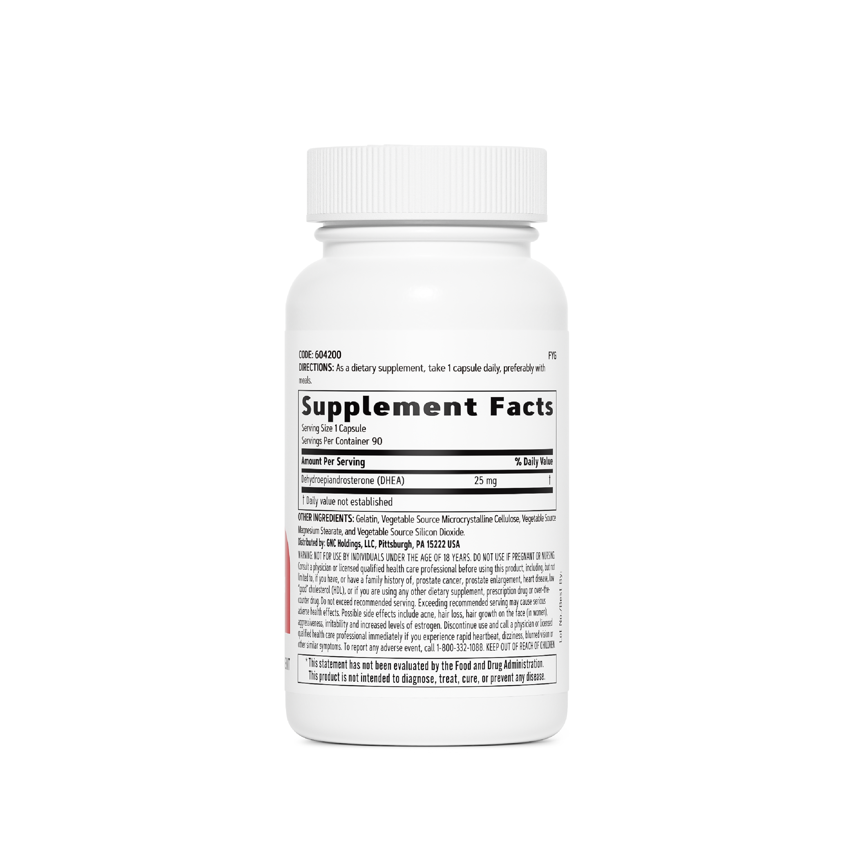 DHEA 25mg - 90 Capsules (90 Servings)  | GNC