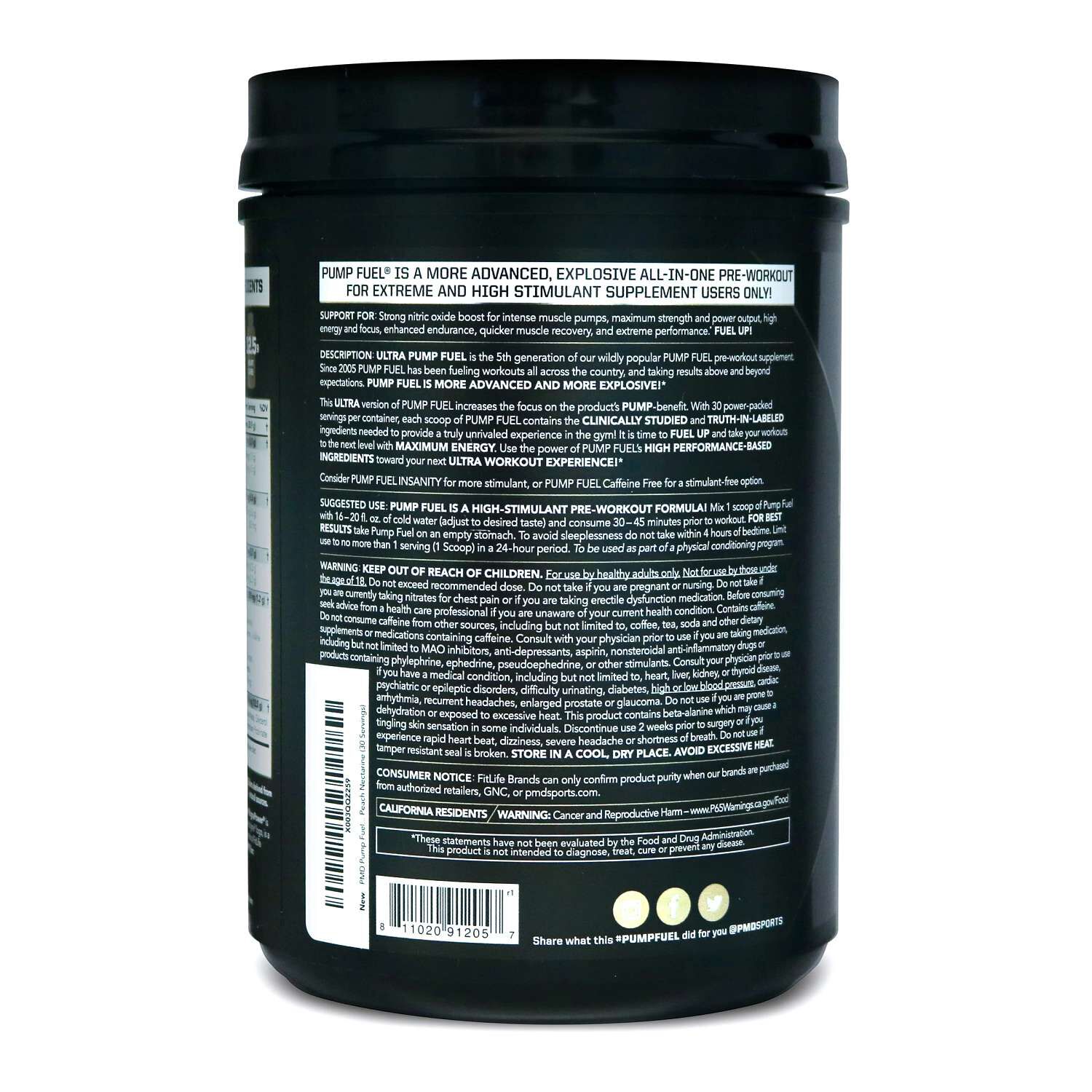 Ultra Pump Fuel&reg; Medium Stim - Peach Nectarine (30 Servings)