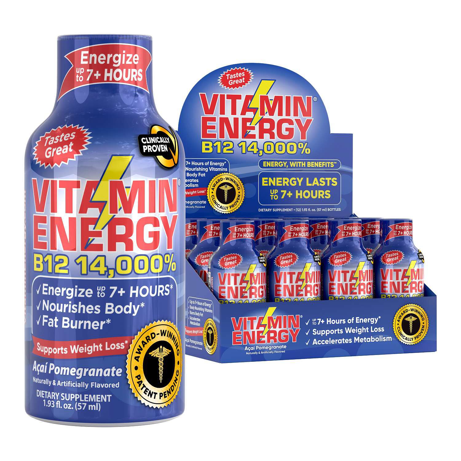 B12 14 -000% Supplement - Acai Pomegranate - 1.93 oz. (12 Bottles)  | GNC