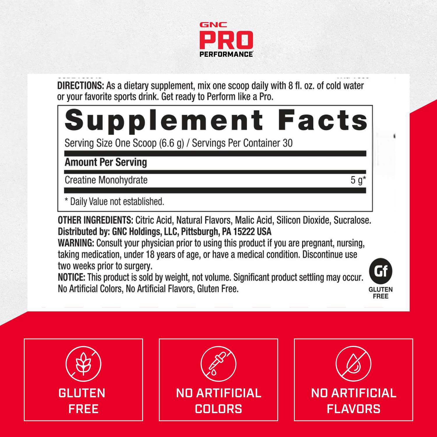 Creatine Monohydrate - Blue Raspberry (30 Servings) Blue Raspberry | GNC