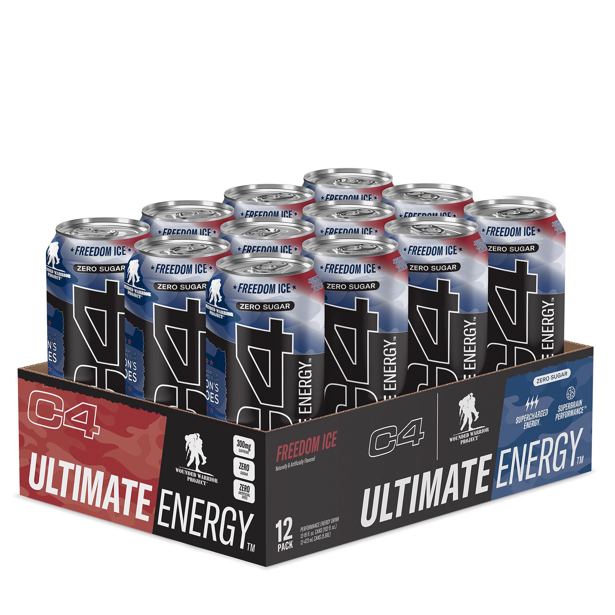 C4 Ultimate Energy Drink Freedom Ice 16oz. (12 Cans) Freedom Ice GNC
