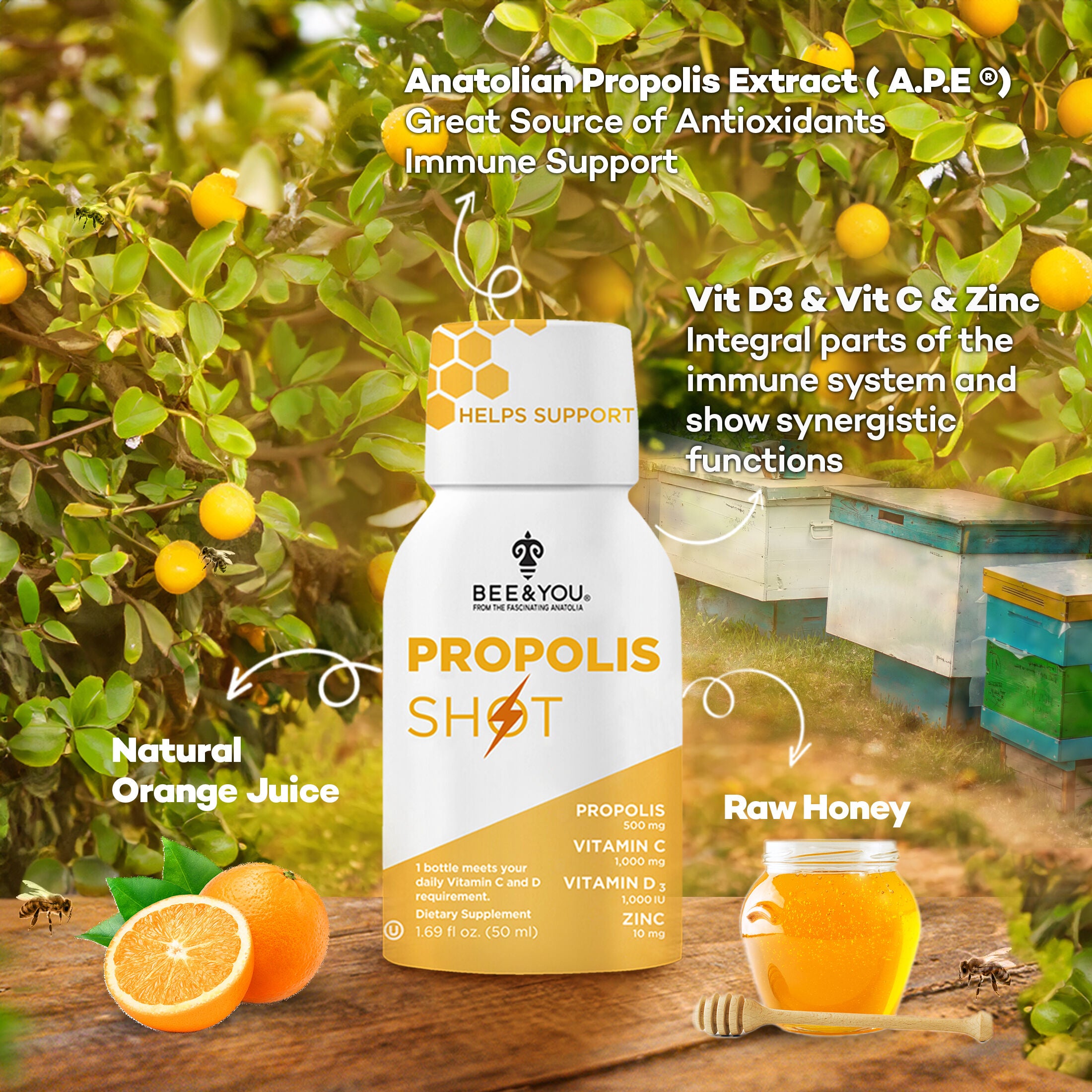 Immune Support Propolis Shot - 1.69 oz. (12 Bottles)