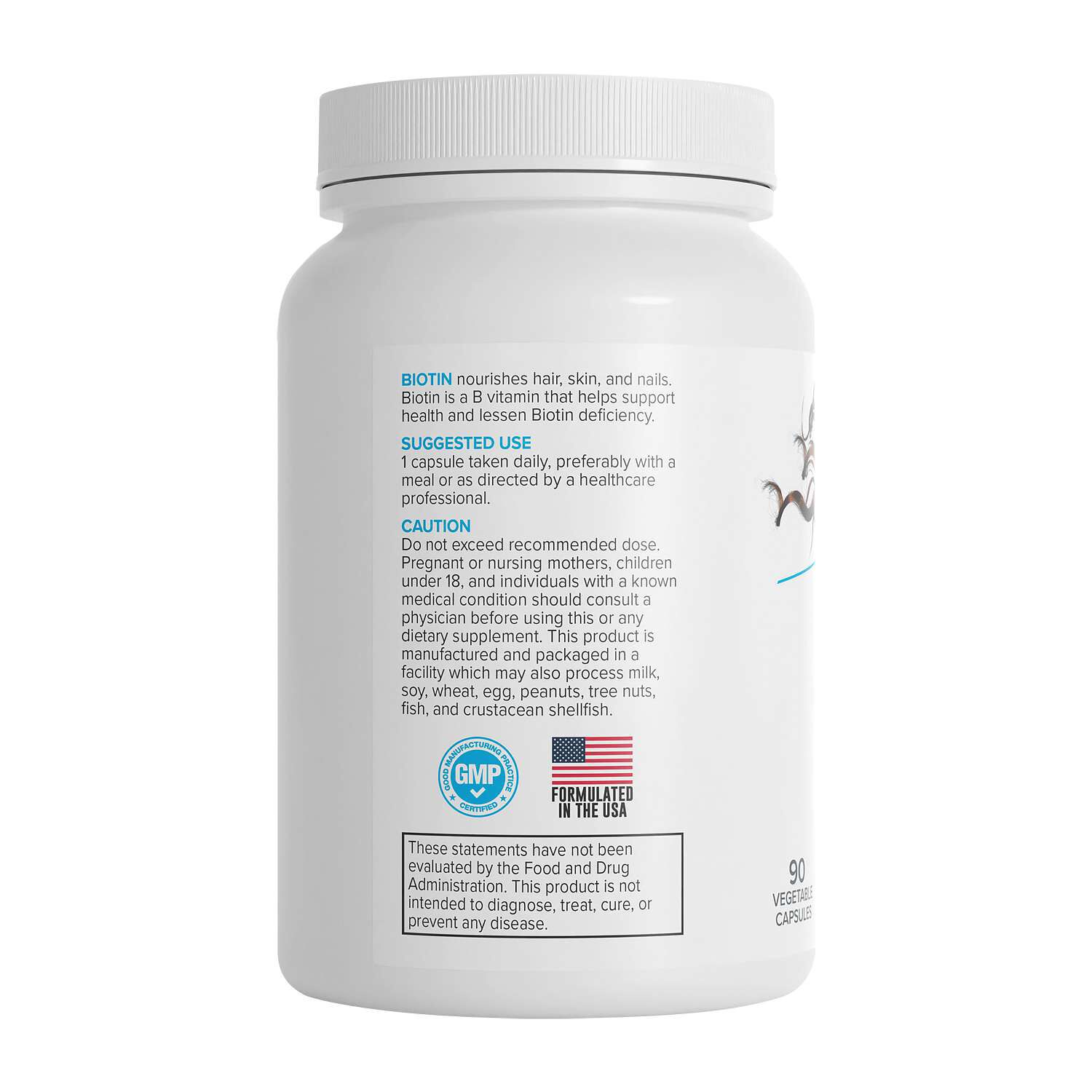 Biotin Vitamin - 90 Capsules (90 Servings)
