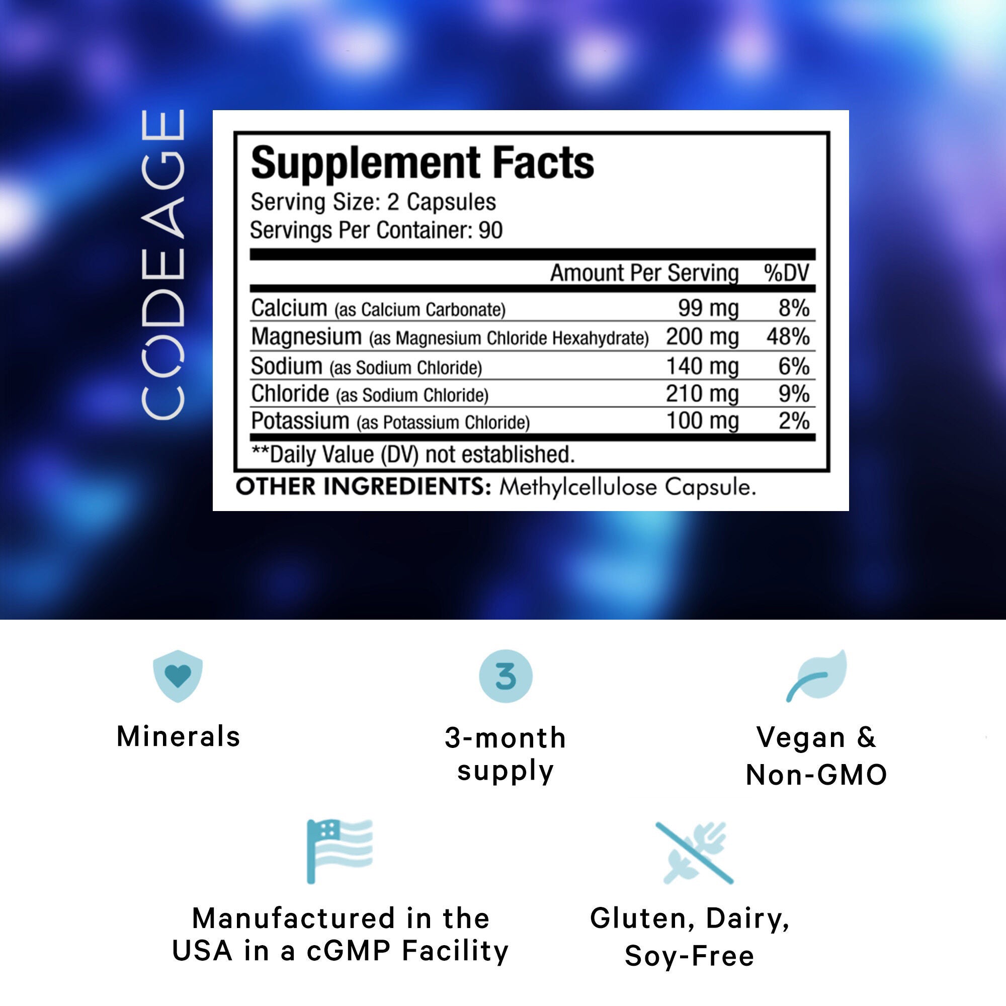 Keto Electrolytes Vegan Ketogenic Minerals Hydration Formula - 180 Capsules (90 Servings)  | GNC