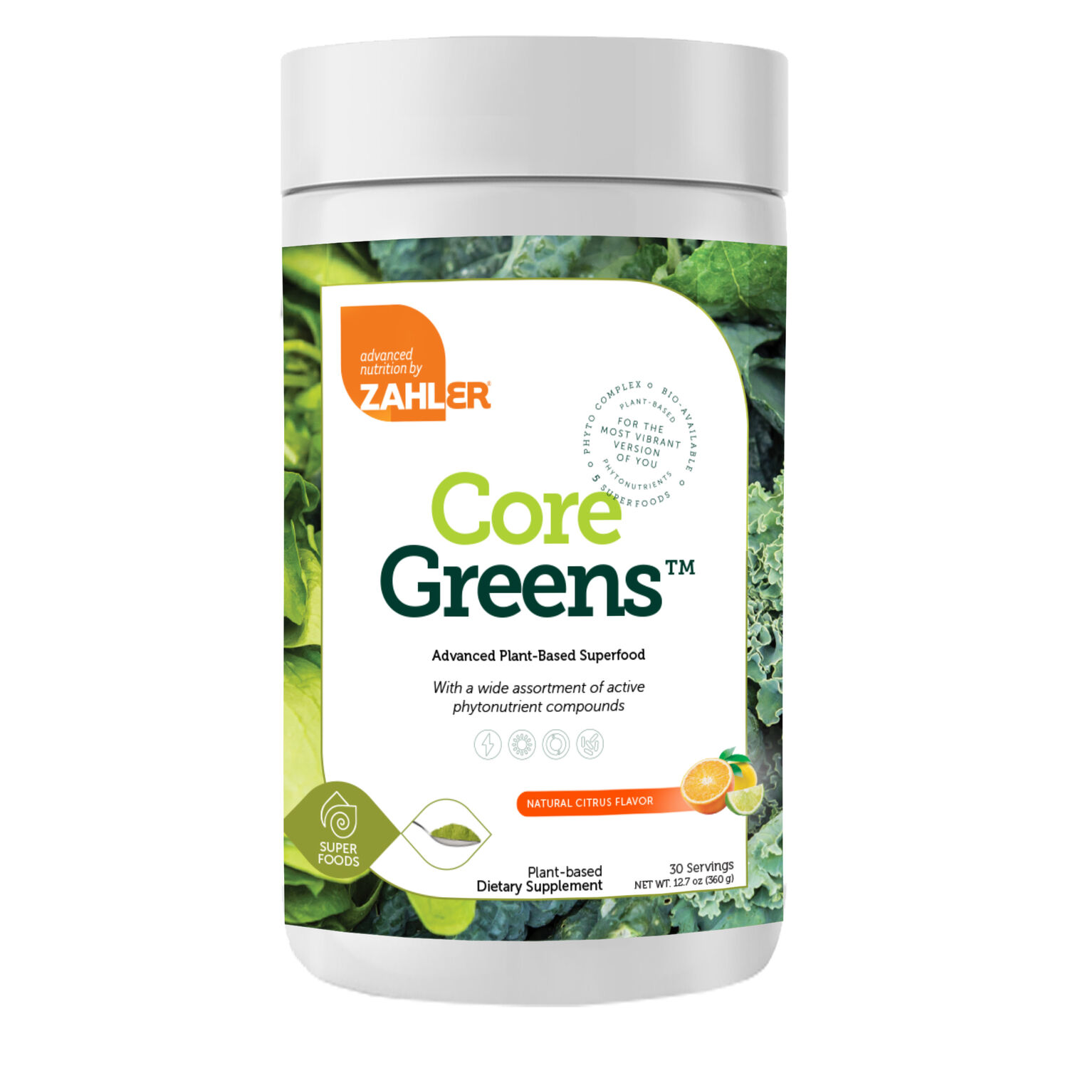 ZAHLER Core Greens Citrus - 12.7 Oz. (30 Servings)
