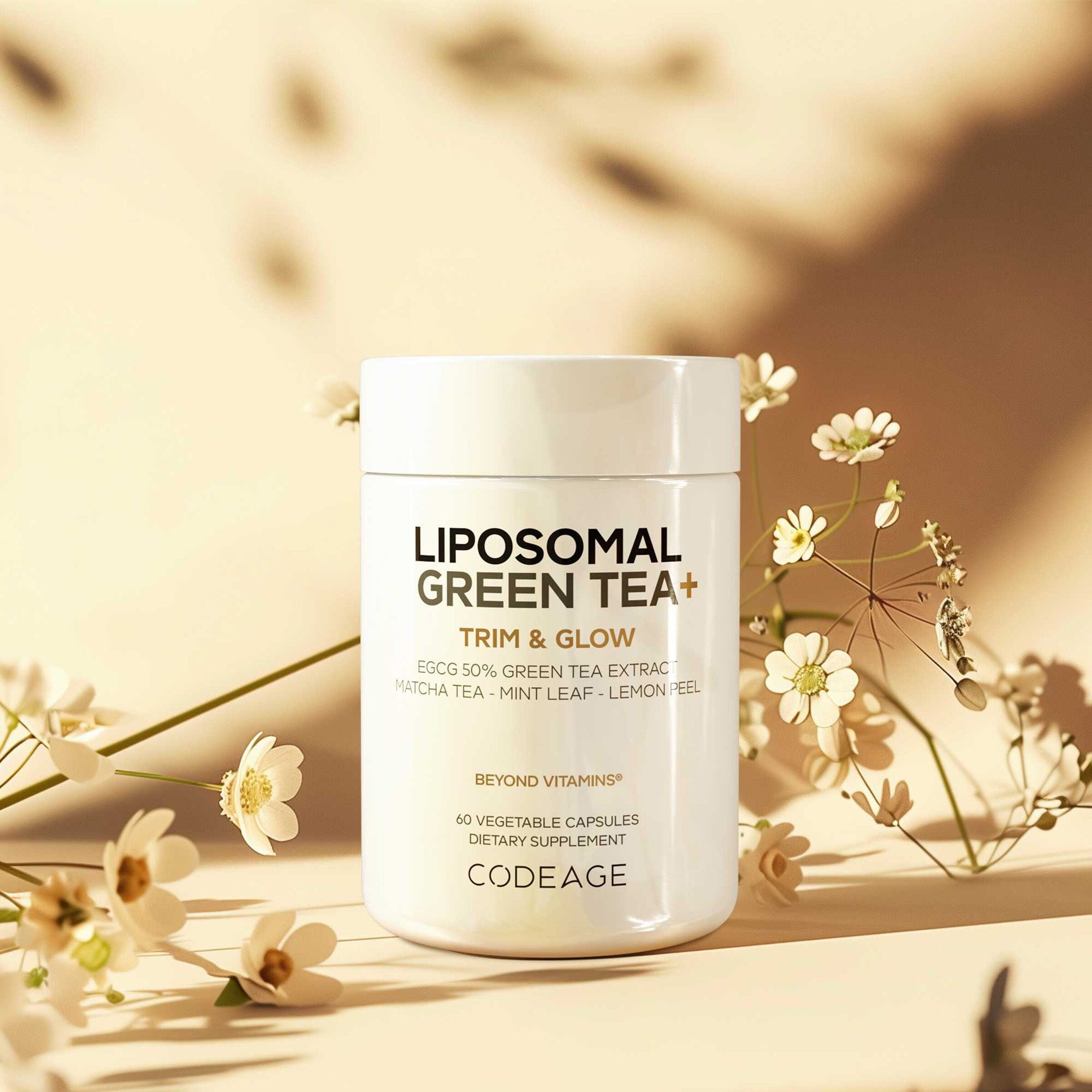 Liposomal Green Tea+ Trim &amp; Glow - 60 Vegetable Capsules (30 Servings)  | GNC