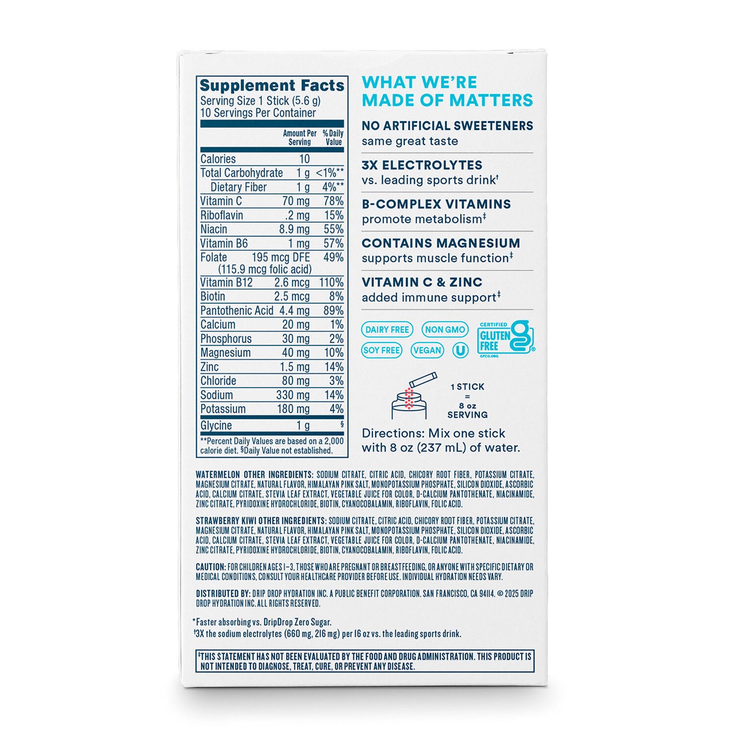 Zero Sugar Plus+ Electrolyte Drink Mix - Variety Pack (10 Stick Packs)  | GNC