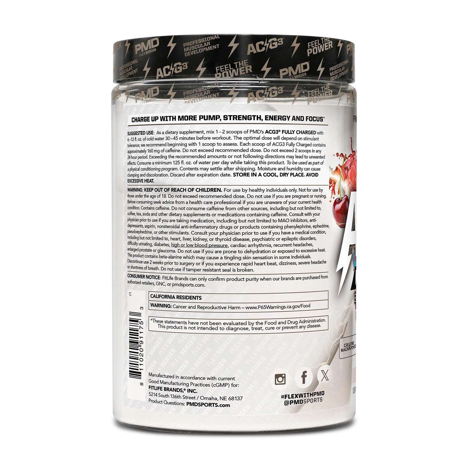 ACG3 Fully Charged Pre-Workout - Cherry Slush (30 Servings)