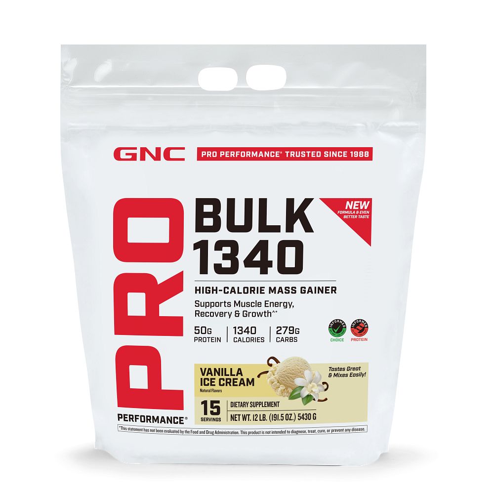 White bag of Pro Performance Bulk 1340 in vanilla flavor.