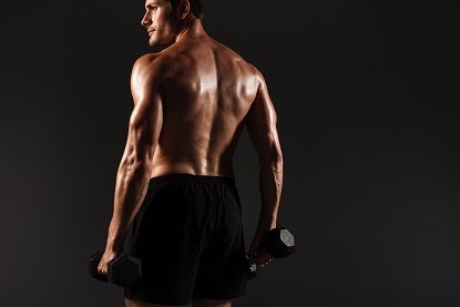 Man holding dumbbells 