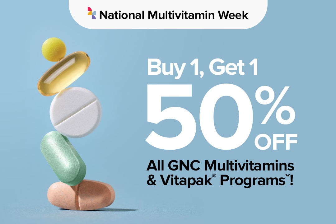 Buy 1, Get 1, 50% Off GNC Multivitamins and Vitapak Programs