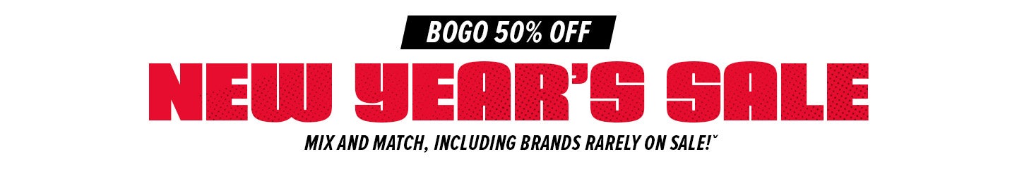 New Year's Sale Buy One Get One Fifty Percent Off