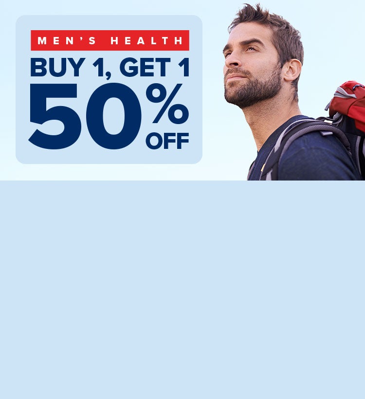 Men's Health Buy One Get Fifty Percent Off