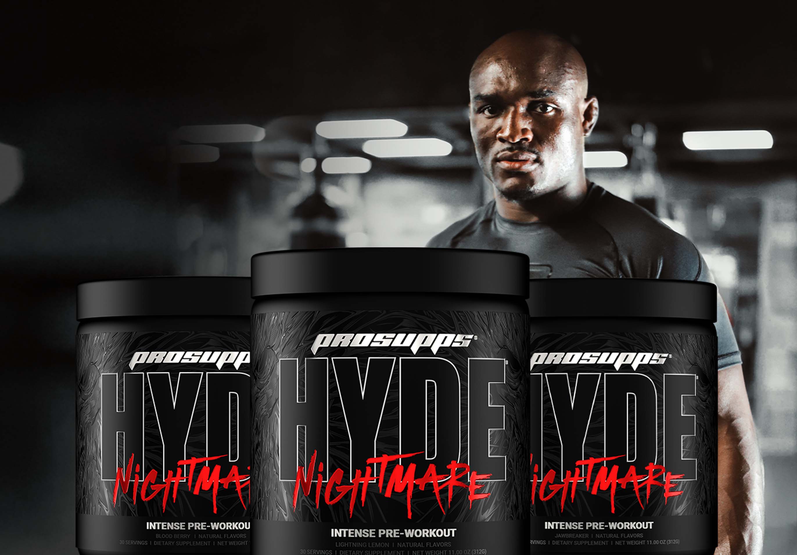 NEW ProSupps® Hyde® Nightmare pre-workout is here! Buy it now and get a free shirt from UFC superstar Kamaru “The Nigerian Nightmare” Usman*.