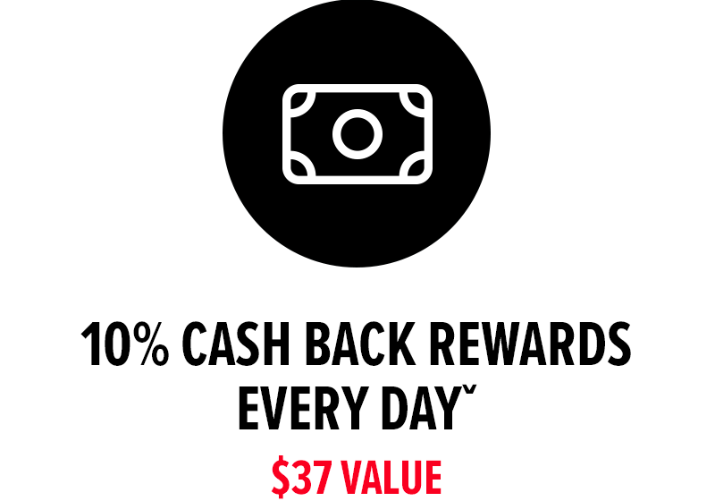 Ten Percent Cash Back Rewards Everyday