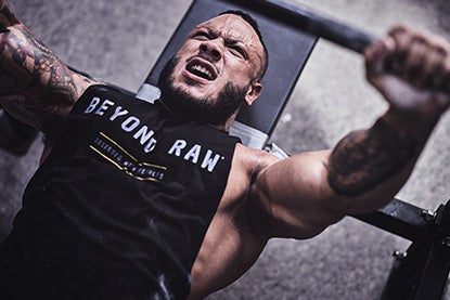 Man bench pressing