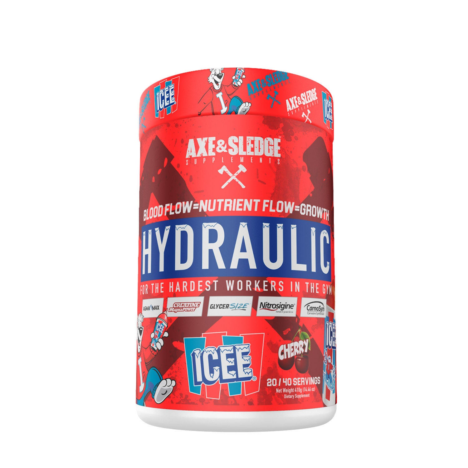 Axe Sledge Hydraulic Stim Free Pre Workout Icee Cherry Gnc