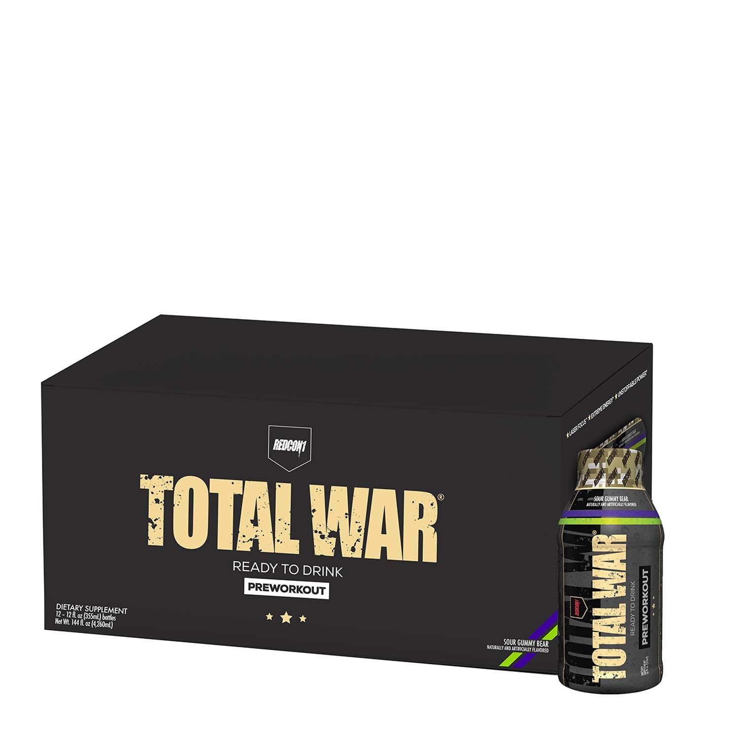 Redcon1 Total War Pre Workout Ready To Drink Sour Gummy Bear Gnc